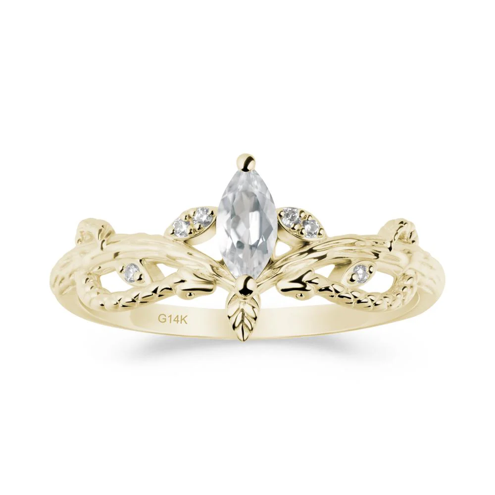White Topaz Intertwined Band Engagement Ring - Image 4