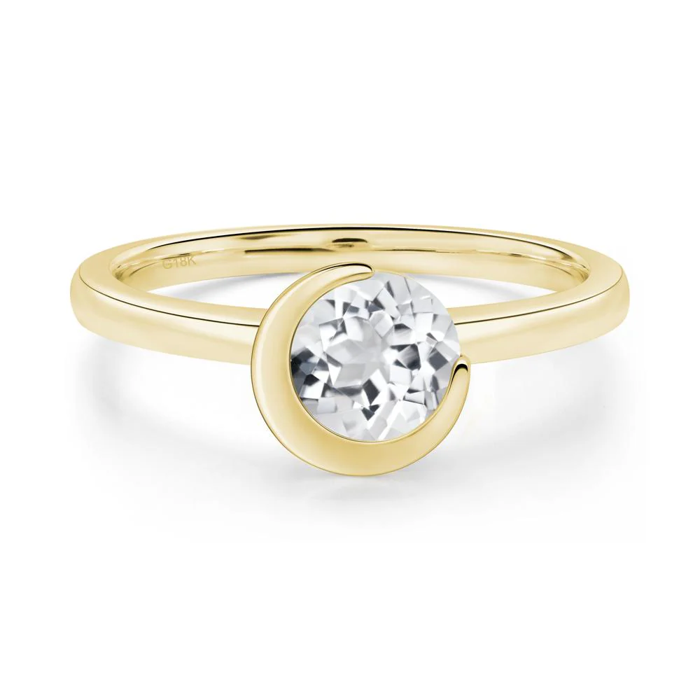White Topaz Moon Engagement Ring - Image 6
