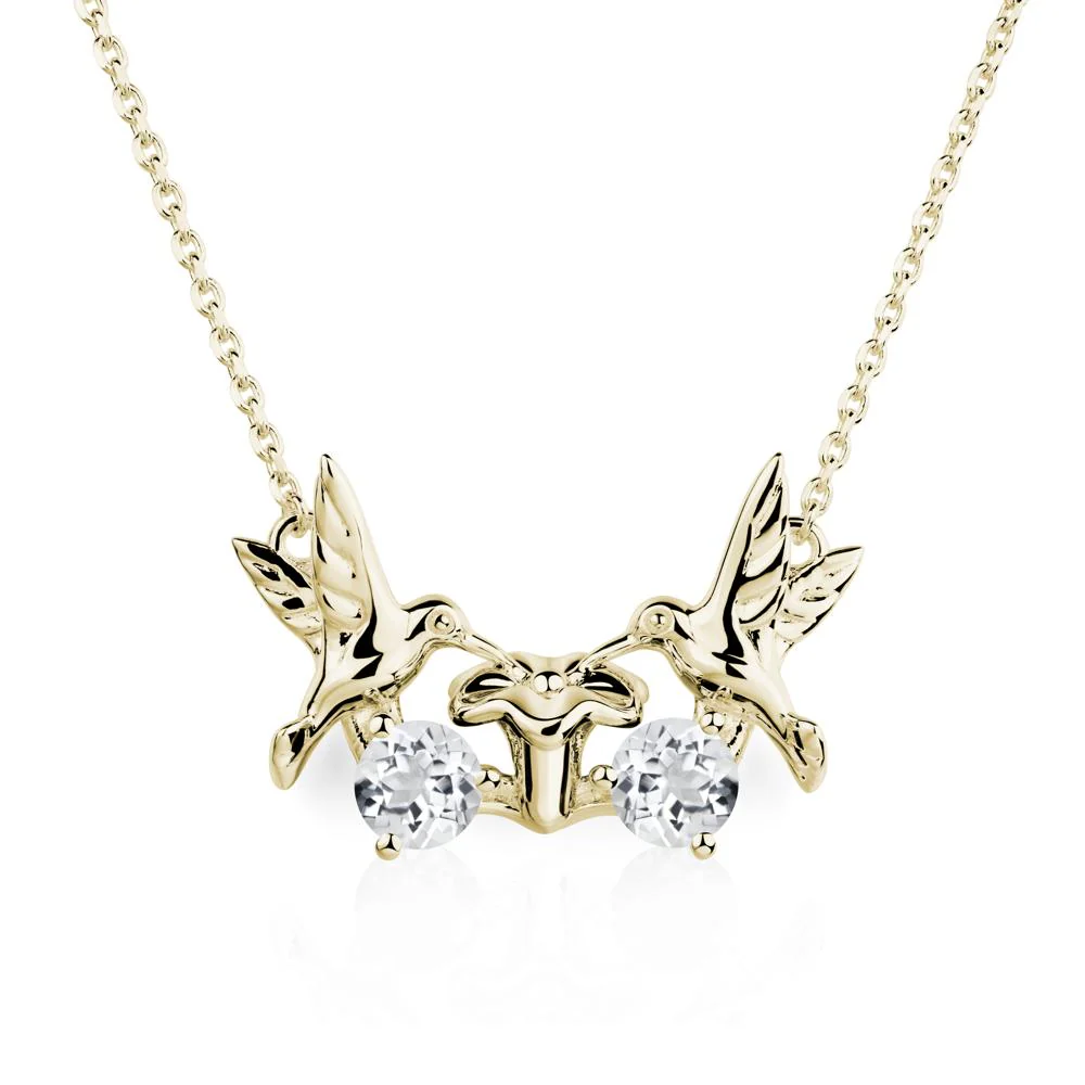 White Topaz Necklace Hummingbird - Image 4