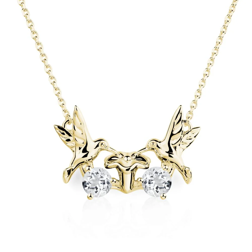 White Topaz Necklace Hummingbird - Image 8