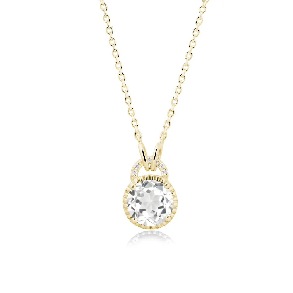 White Topaz Pendant with Decorative Halo - Image 6