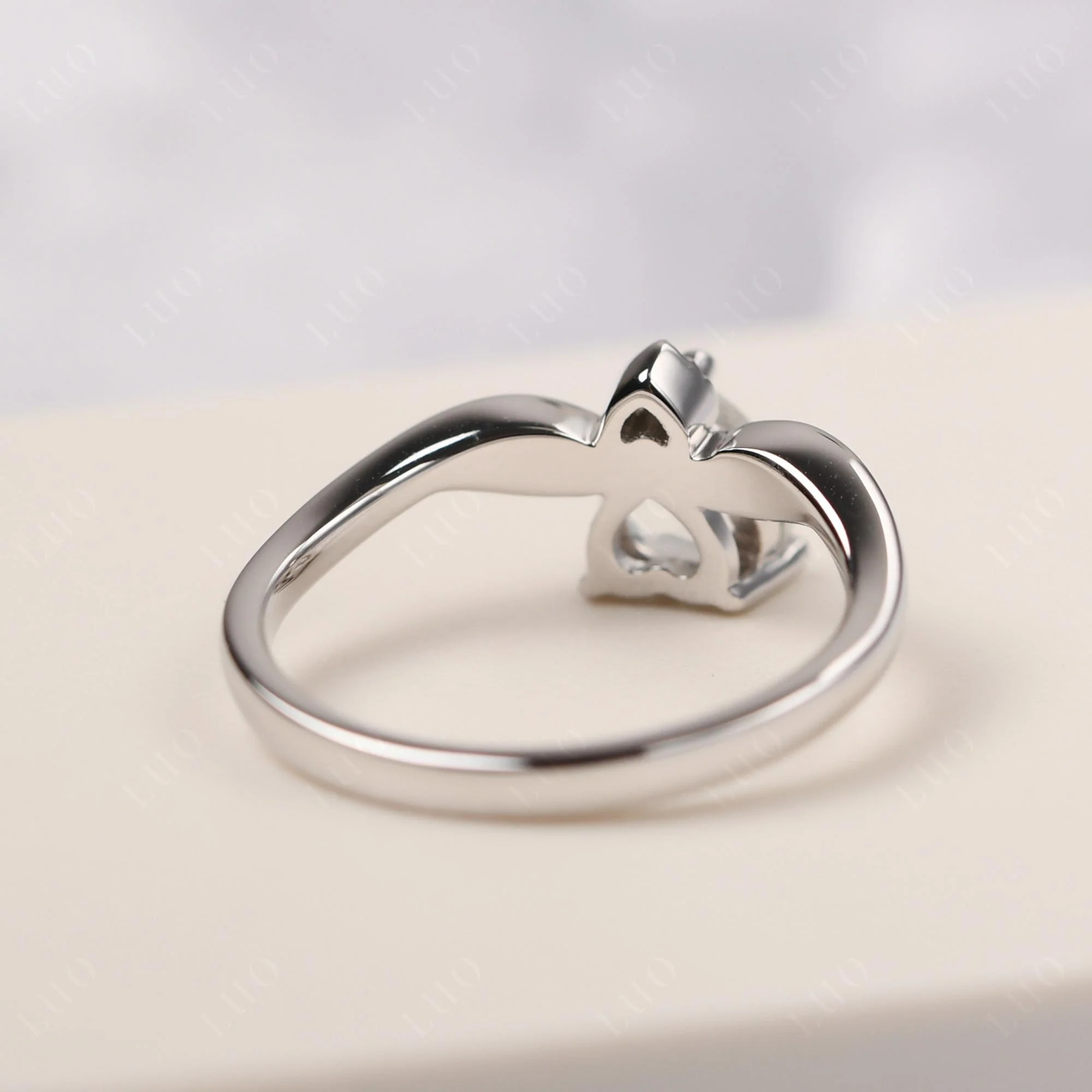 Dainty Twisted White Topaz Engagement Ring - Image 12