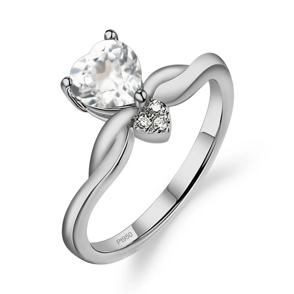 Dainty Twisted White Topaz Engagement Ring - Image 6