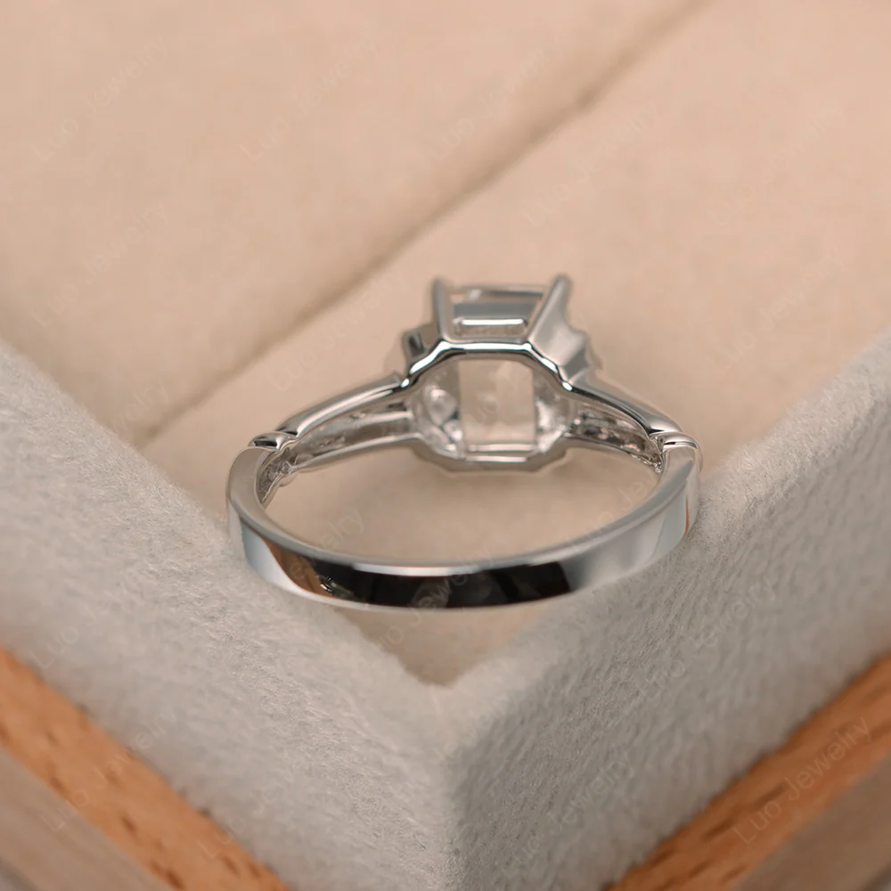 Vintage Style White Topaz Solitaire Ring - Image 4