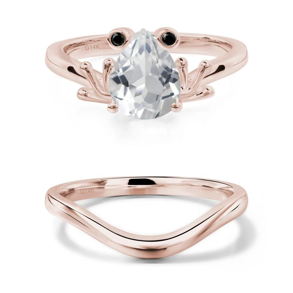 White Topaz Frog Promise Ring - Image 11
