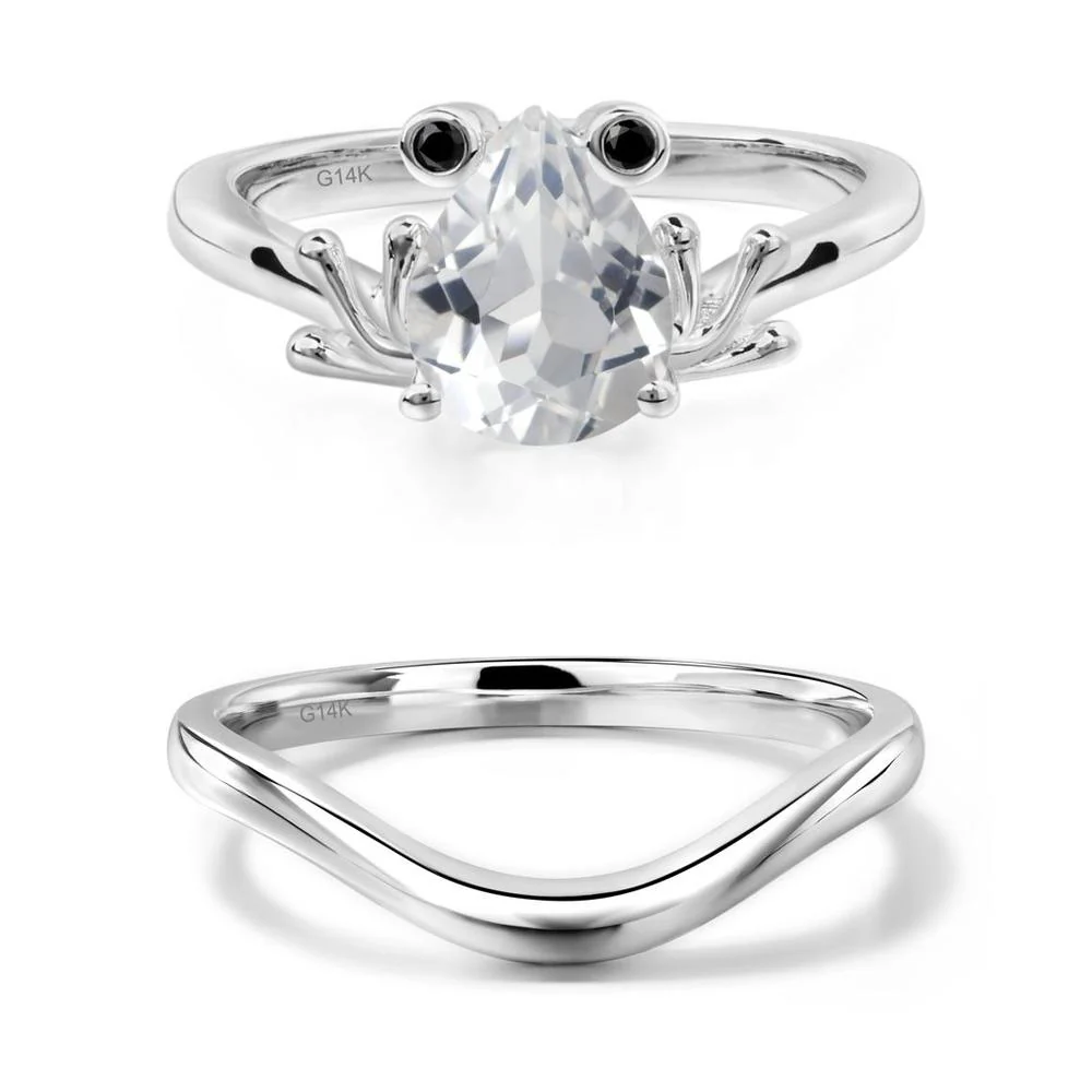 White Topaz Frog Promise Ring - Image 13