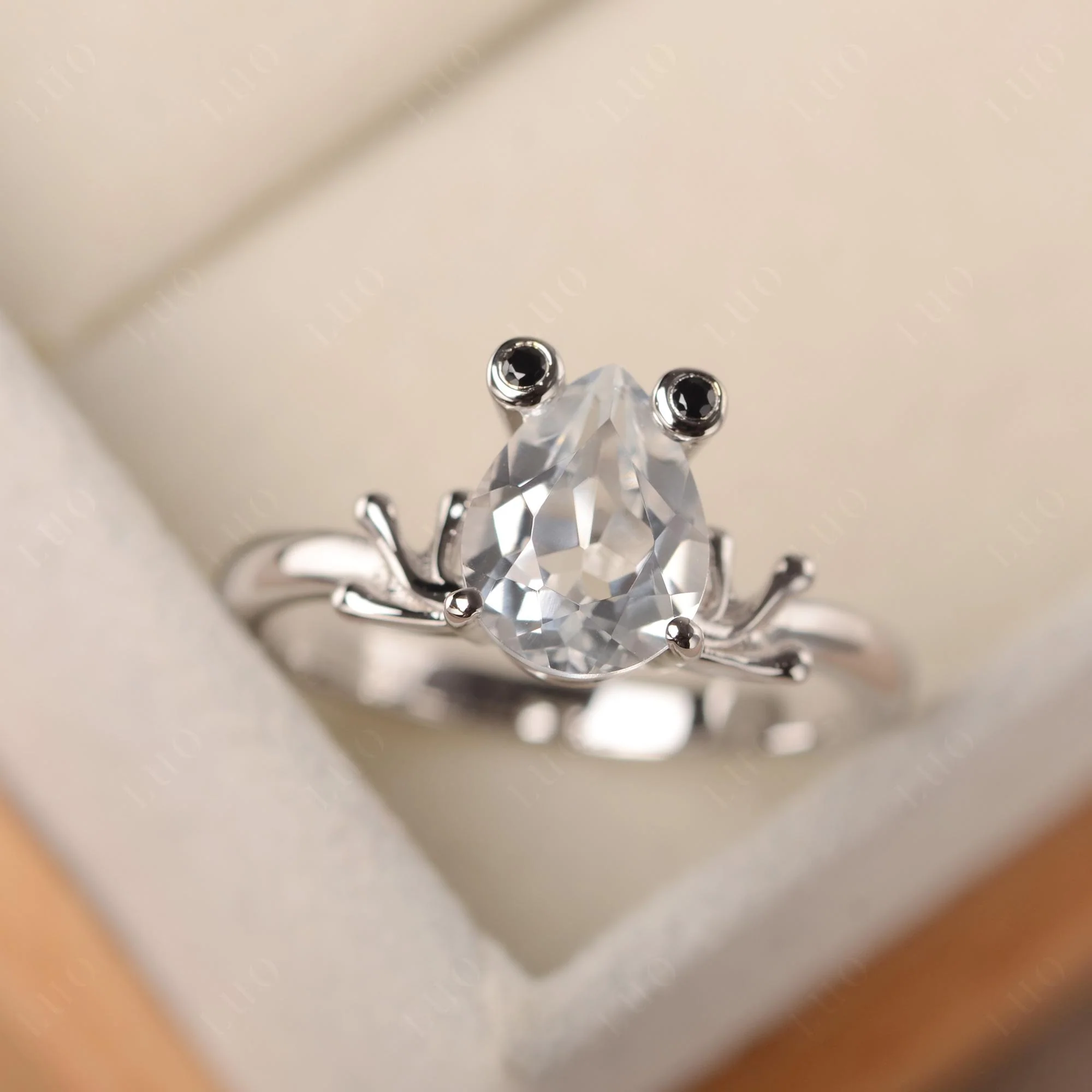 White Topaz Frog Promise Ring - Image 29
