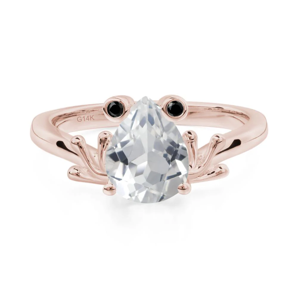 White Topaz Frog Promise Ring - Image 6