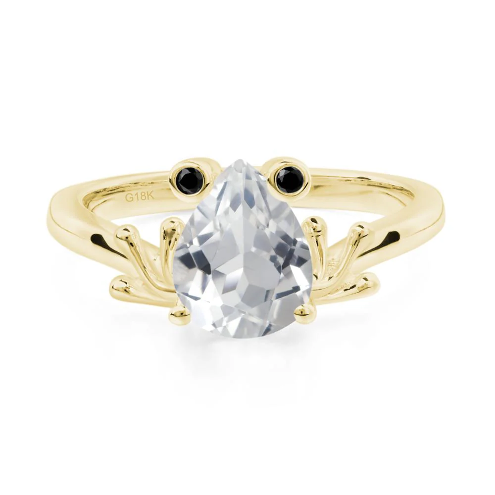 White Topaz Frog Promise Ring - Image 8