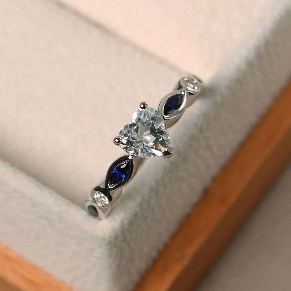Heart White Topaz Ring - Image 11