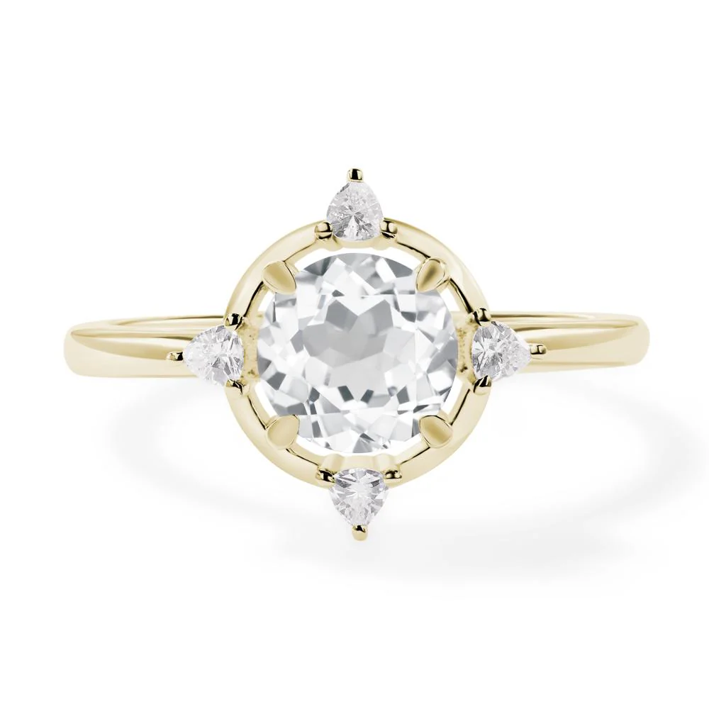 White Topaz Compass Engagement Ring
