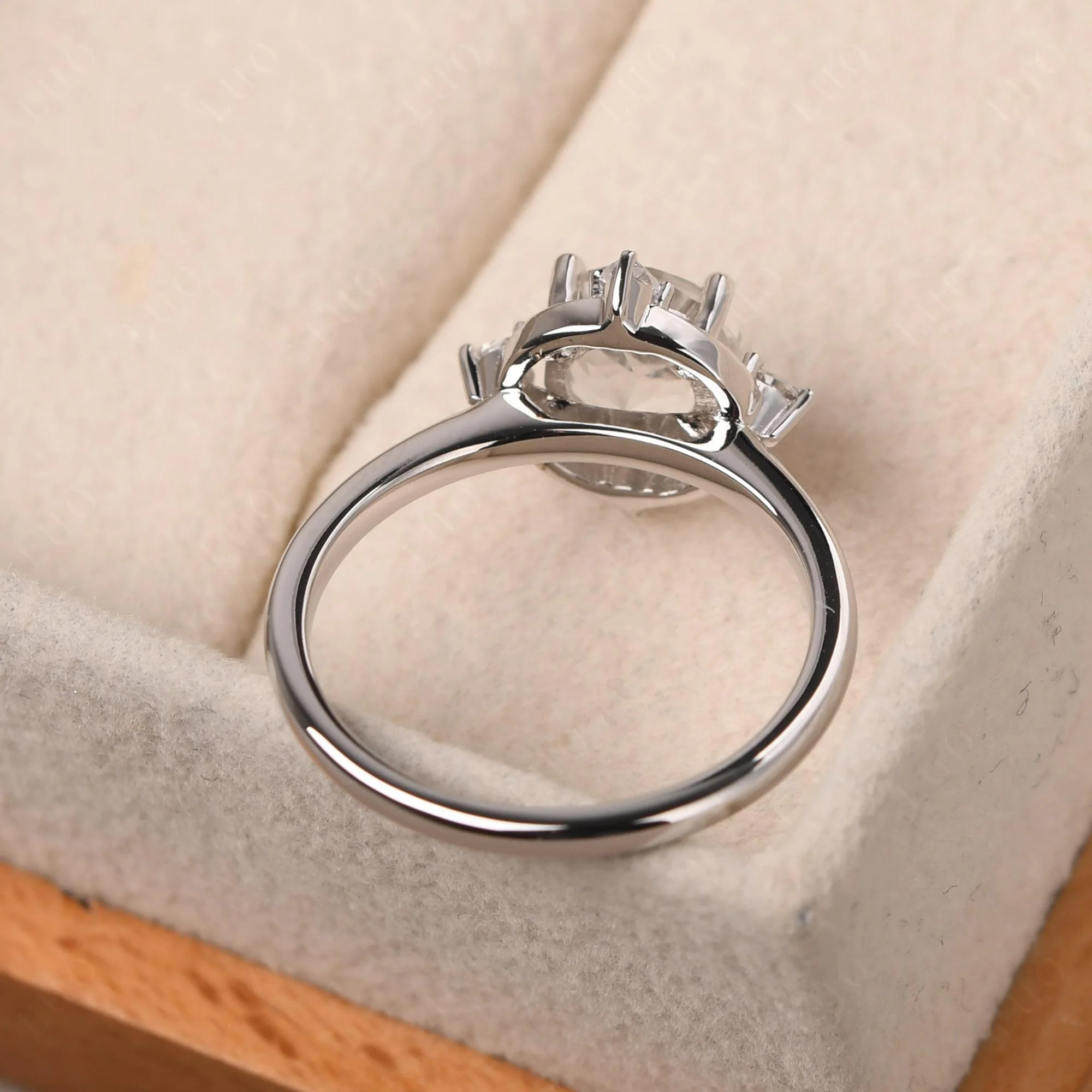 White Topaz Compass Engagement Ring - Image 12