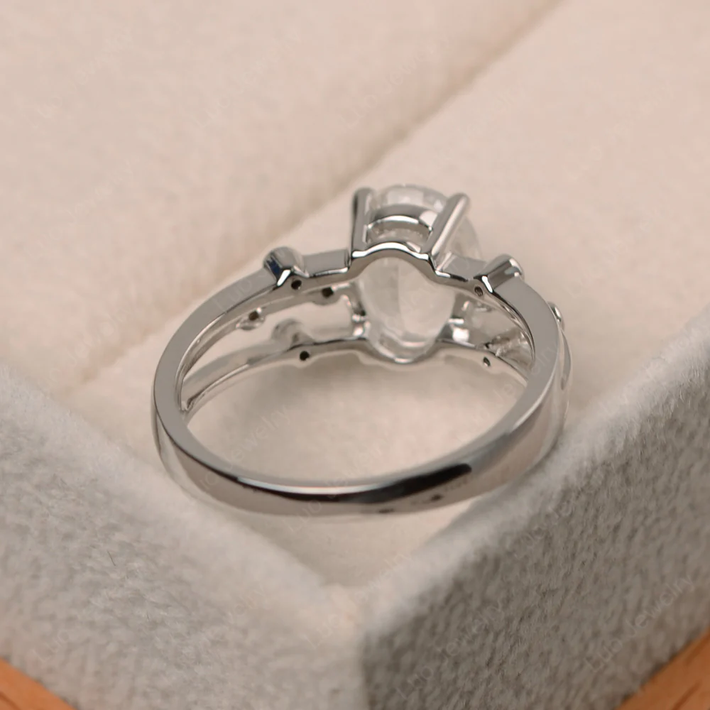 Oval Shaped White Topaz Art Deco Ring - Image 3