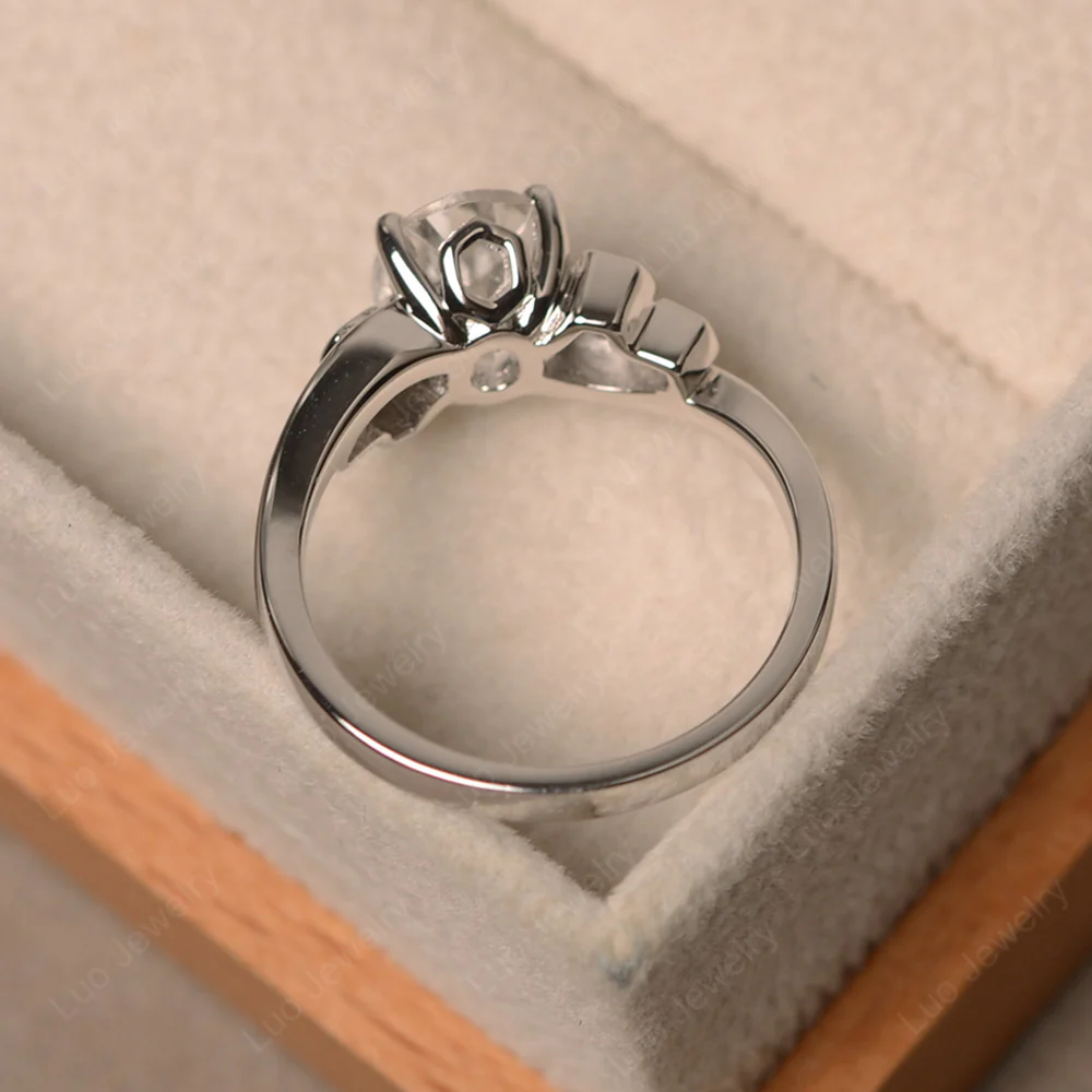 Oval Cut White Topaz Honeycomb Ring - Image 3
