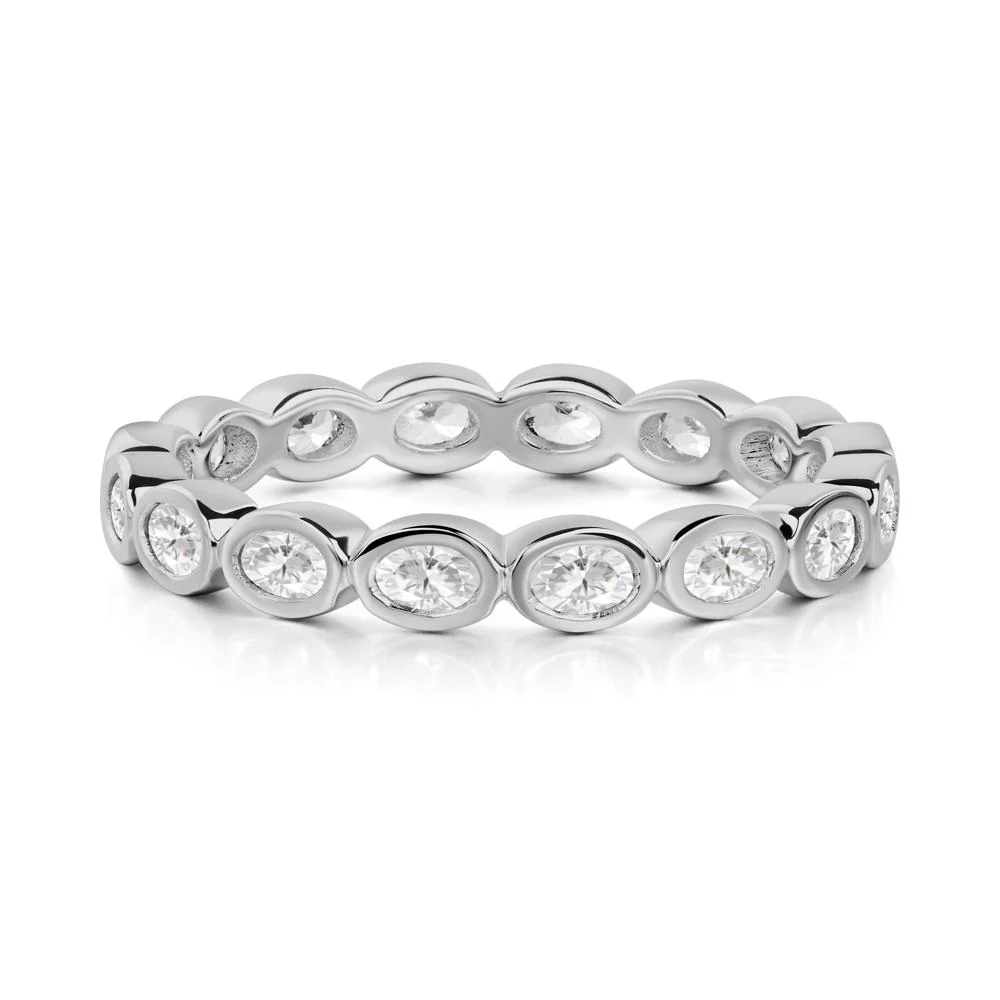 Cubic Zirconia Bezel Set Eternity Ring - Image 2