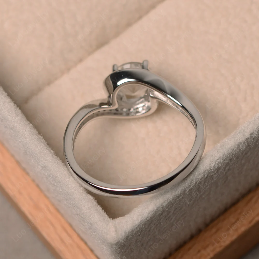 White Topaz Swirl Engagement Ring - Image 3