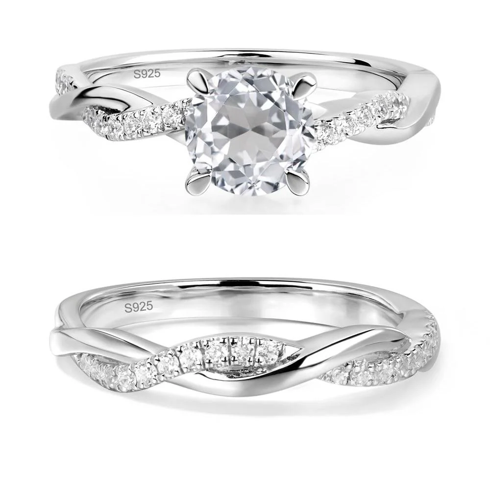 White Topaz Twisted Engagement Ring - Image 27
