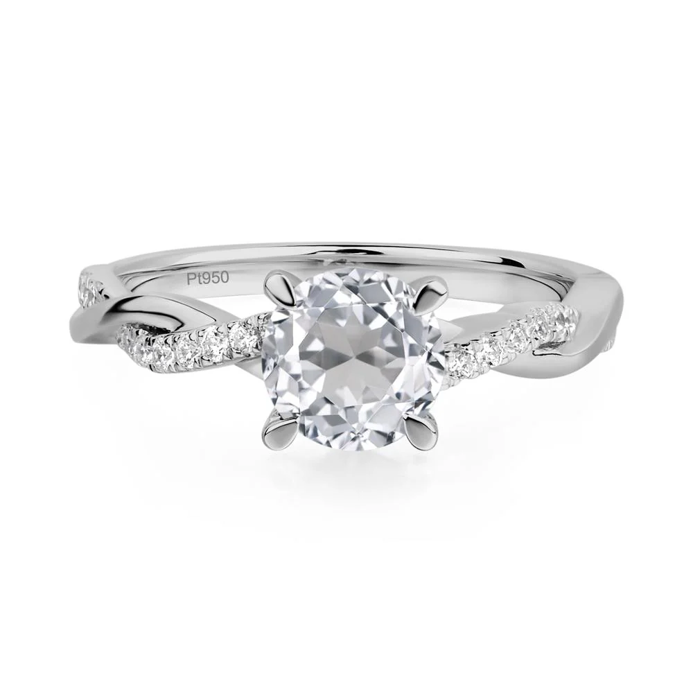 White Topaz Twisted Engagement Ring - Image 9
