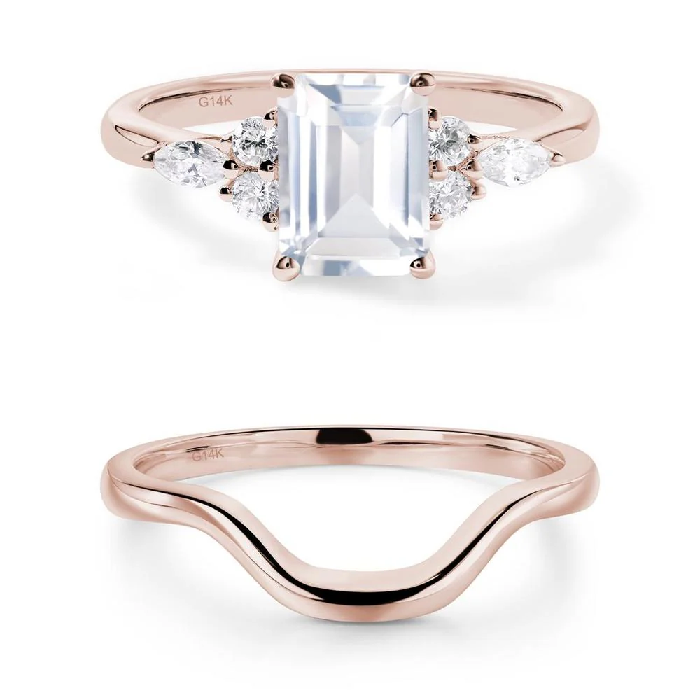 Simple Emerald Cut White Topaz Ring - Image 21