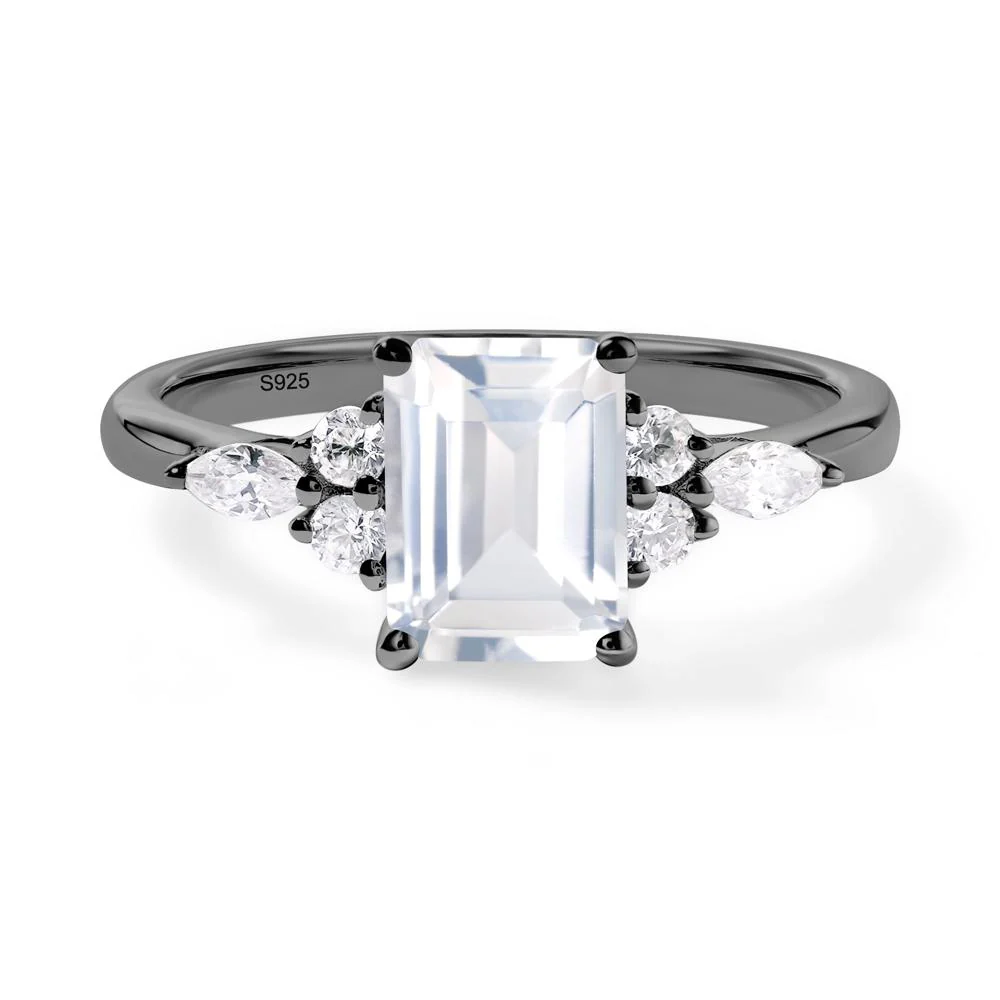 Simple Emerald Cut White Topaz Ring - Image 8
