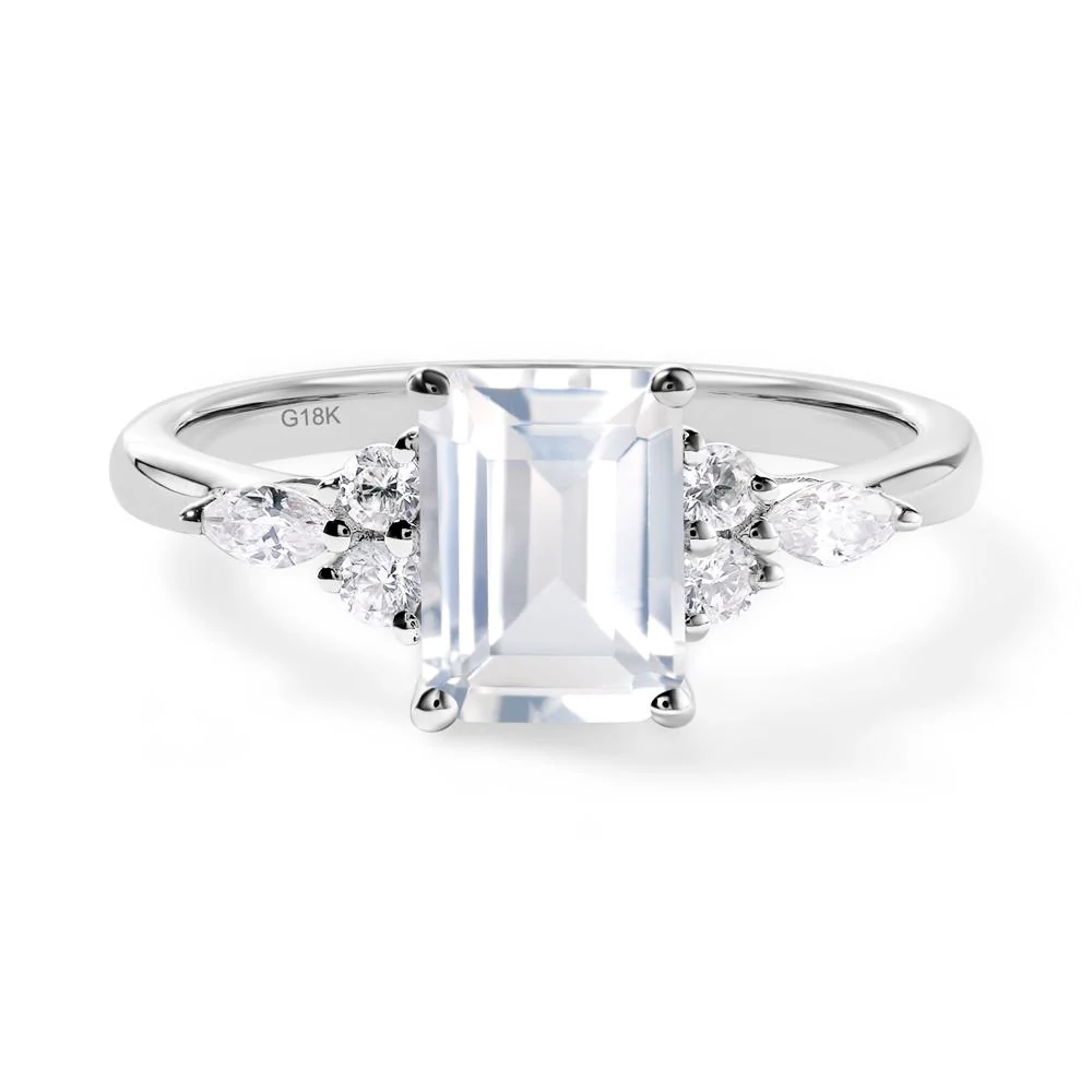 Simple Emerald Cut White Topaz Ring - Image 9