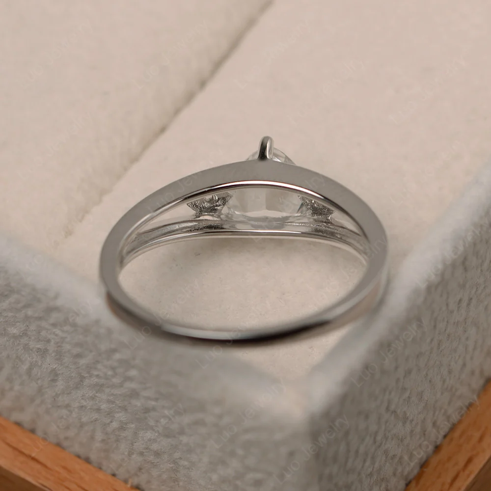 Trillion Cut White Topaz Engagement Ring - Image 3