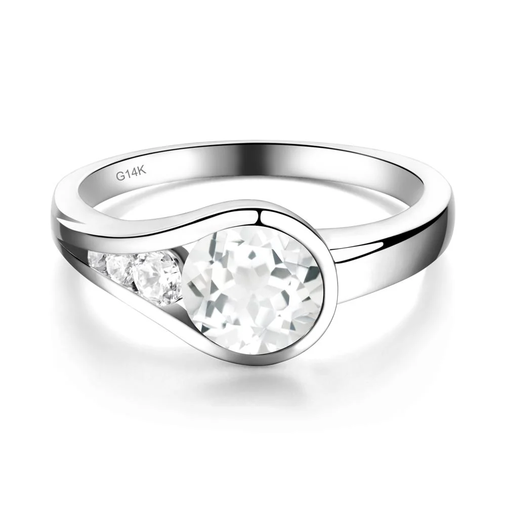 White Topaz Rupert's Drop Ring