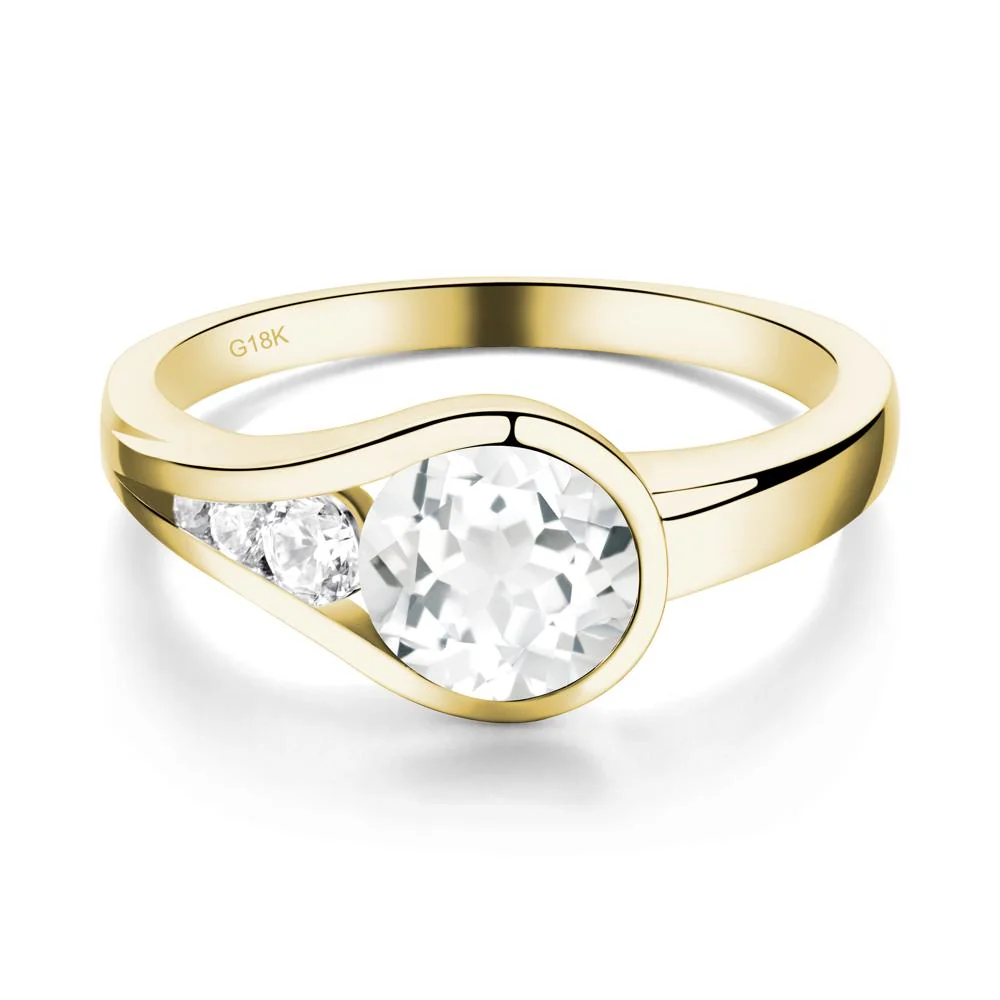 White Topaz Rupert's Drop Ring - Image 3