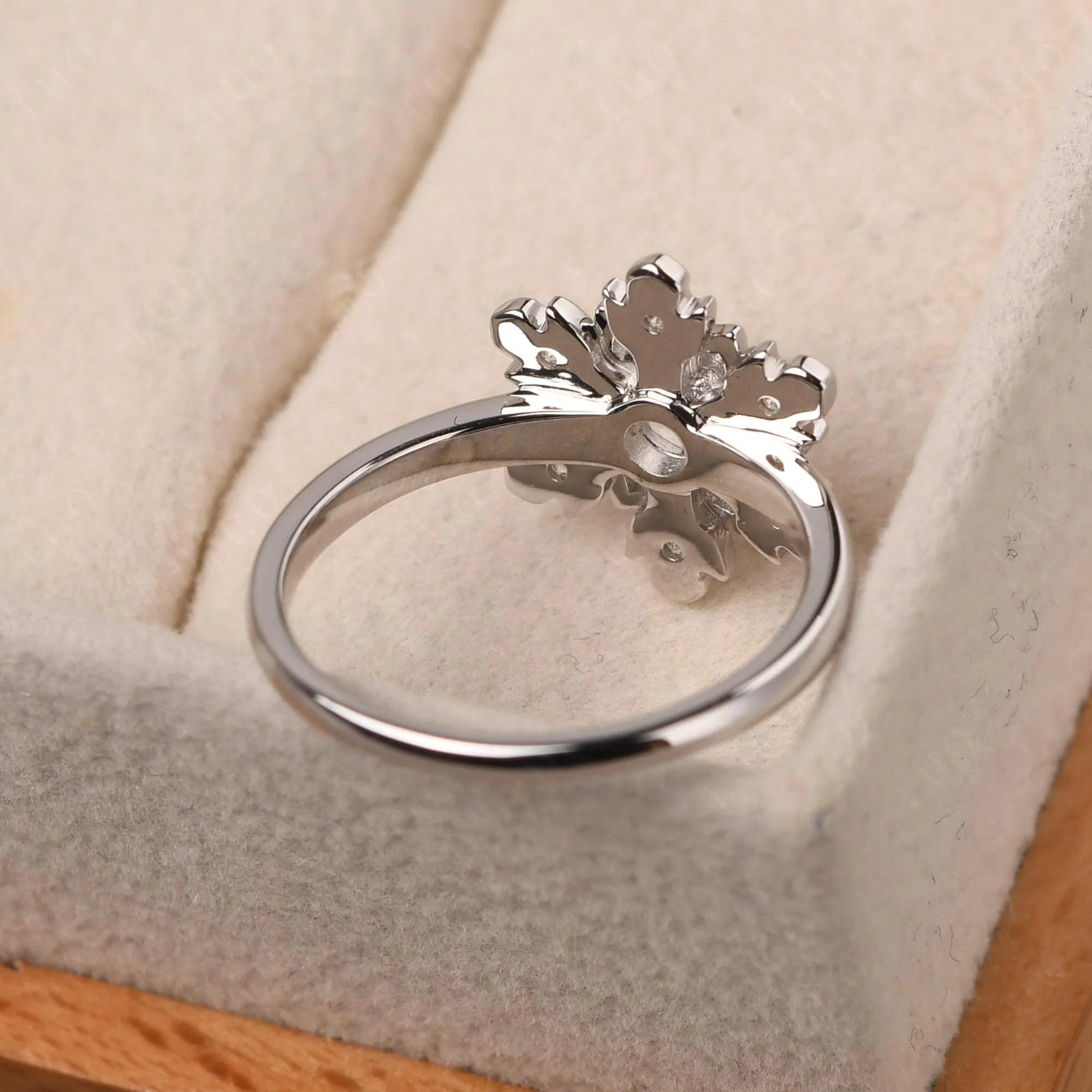 White Topaz Snowflake Engagement Ring - Image 12