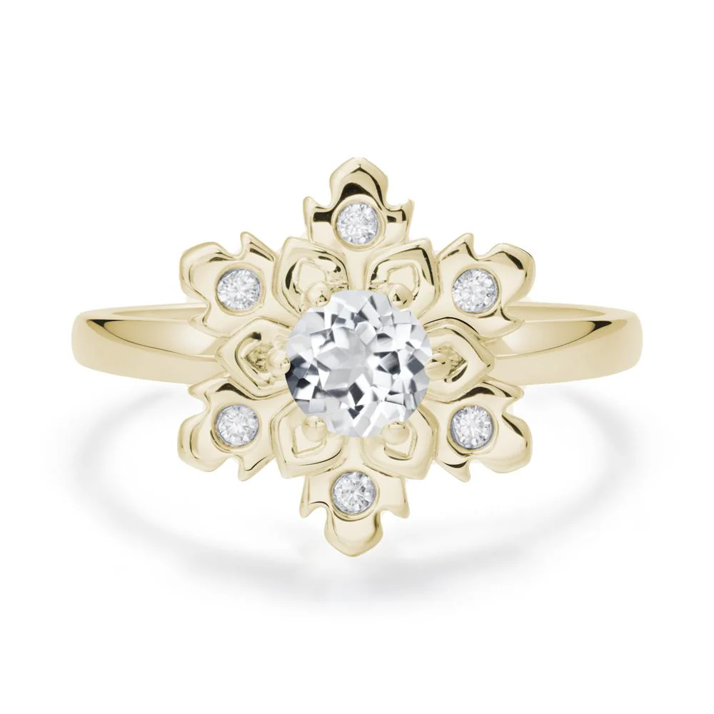 White Topaz Snowflake Engagement Ring - Image 2