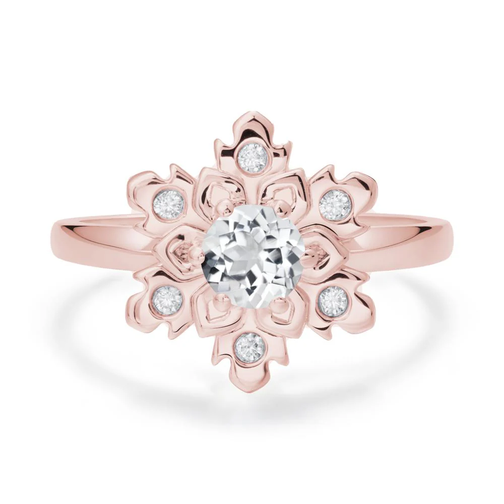 White Topaz Snowflake Engagement Ring - Image 3