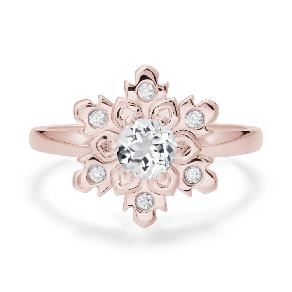 White Topaz Snowflake Engagement Ring - Image 6