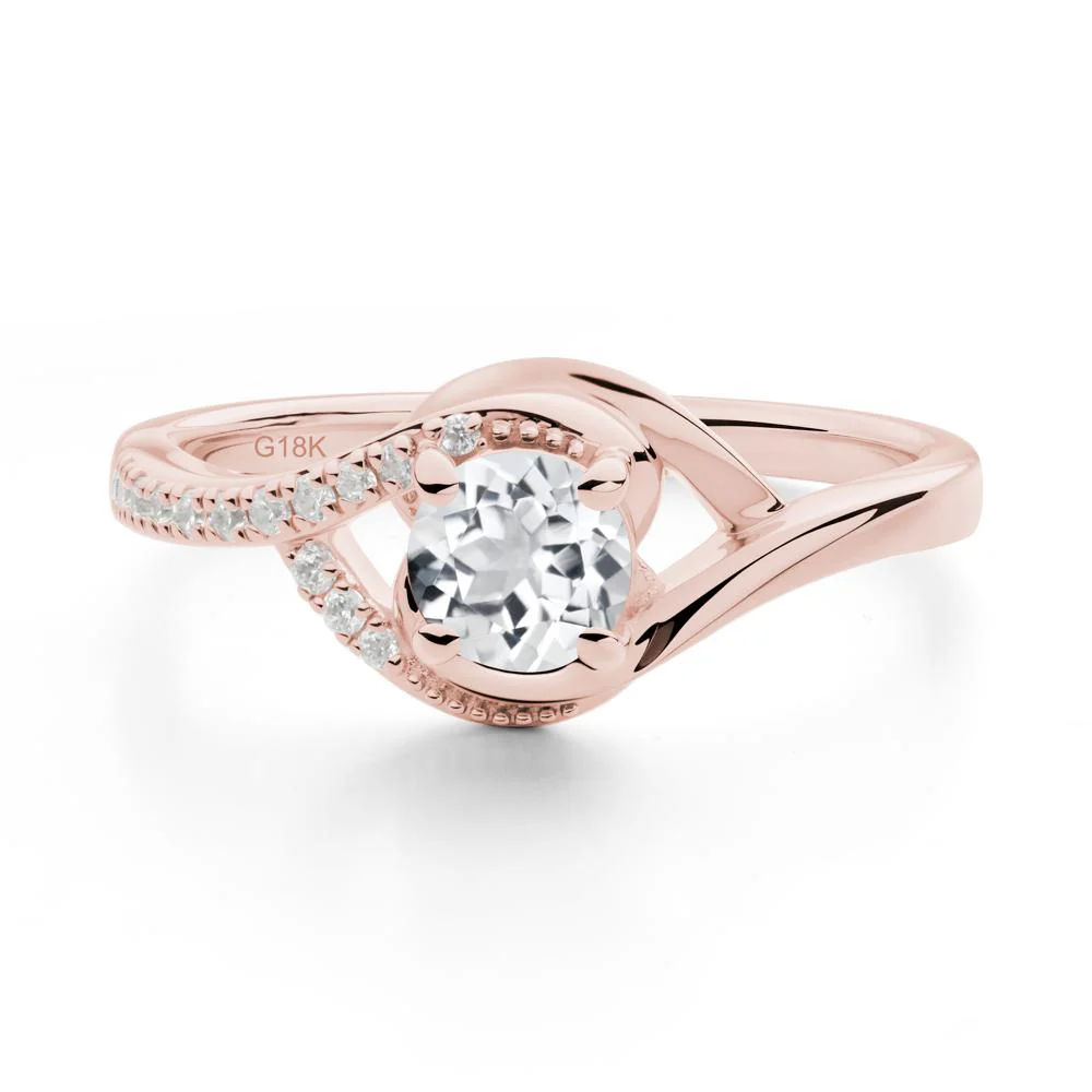 White Topaz Swirl Bypass Ring - Image 3