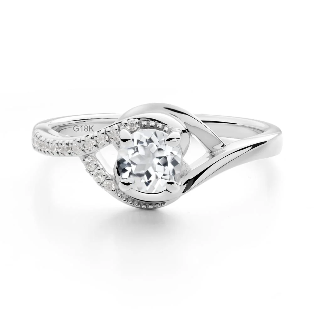White Topaz Swirl Bypass Ring - Image 5