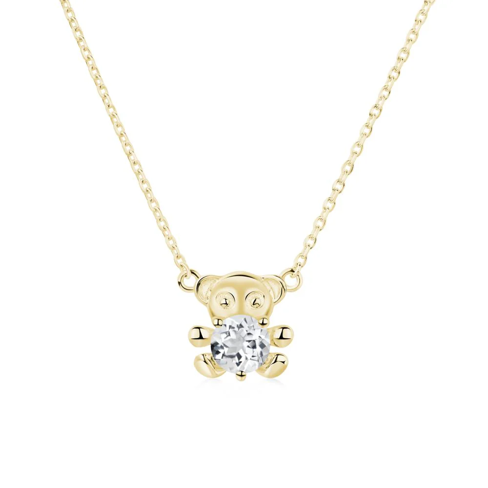 White Topaz Teddy Bear Necklace - Image 6