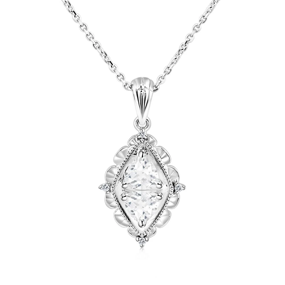 White Topaz Two Stone Necklace - Image 8