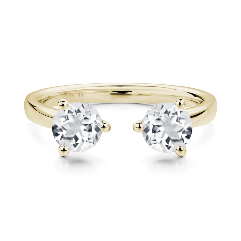 White Topaz Two Stone Open Ring - Image 4