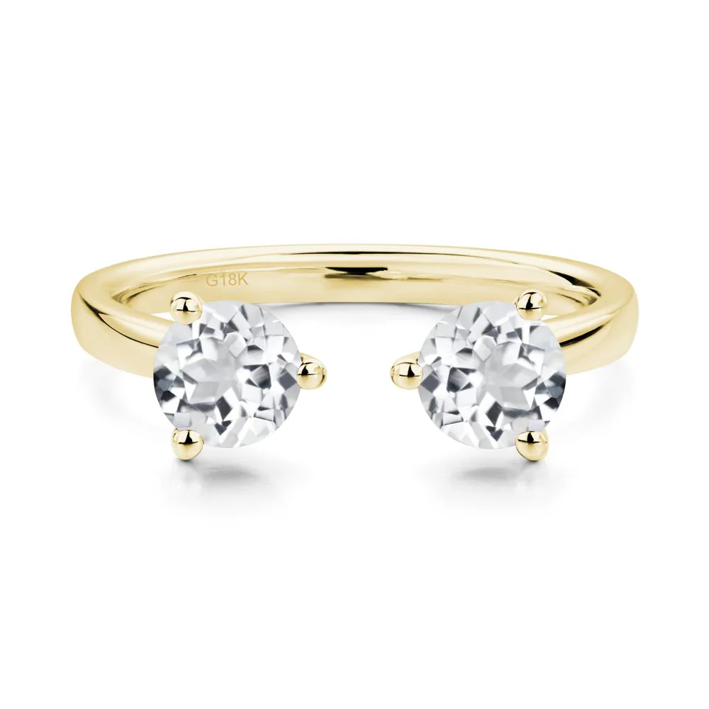 White Topaz Two Stone Open Ring - Image 8