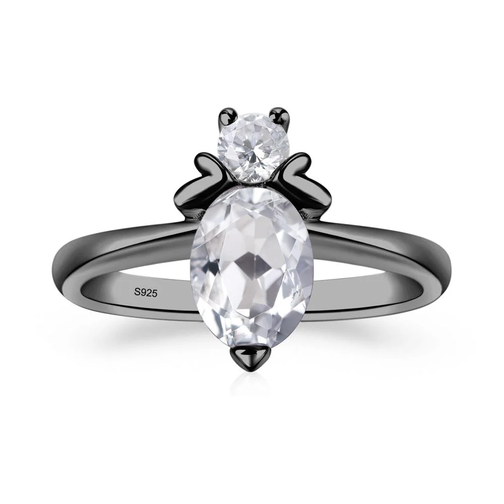 White Topaz Nature Inspired Bee Ring - Image 3