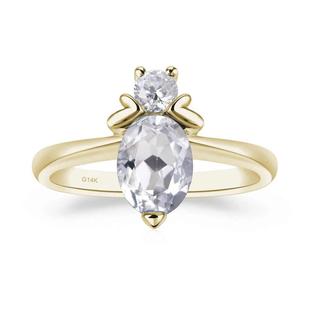 White Topaz Nature Inspired Bee Ring - Image 5