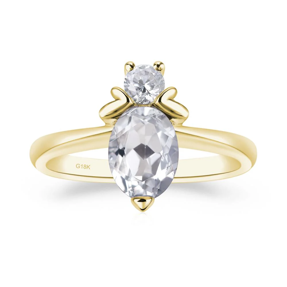 White Topaz Nature Inspired Bee Ring - Image 8