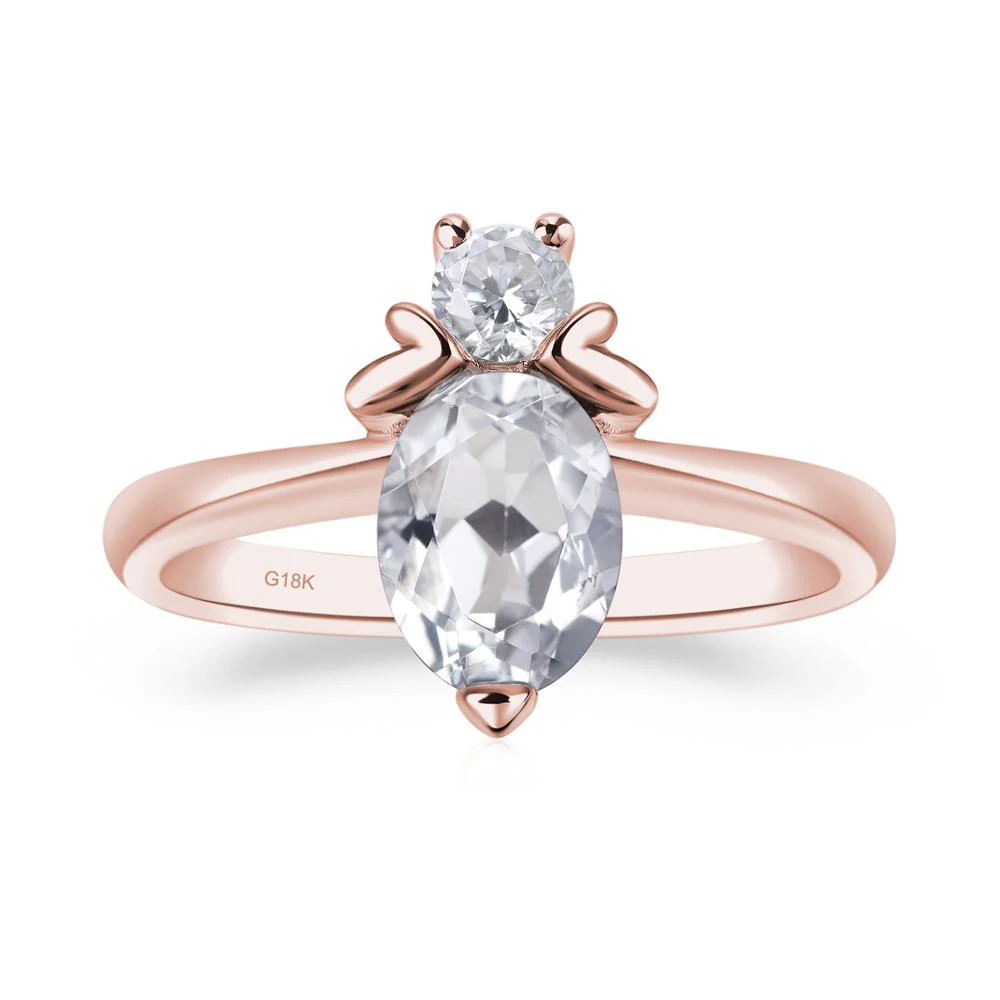 White Topaz Nature Inspired Bee Ring - Image 9