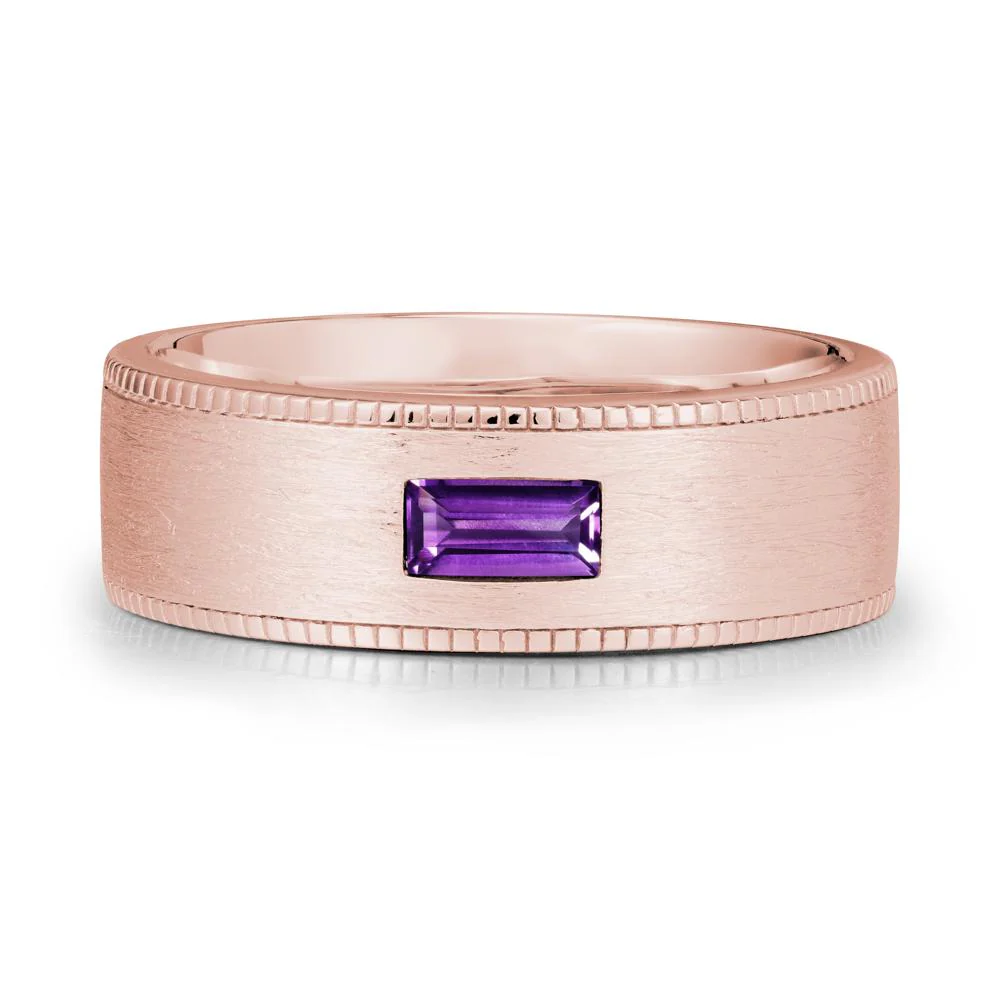 Wide Band Baguette Amethyst Ring - Image 5