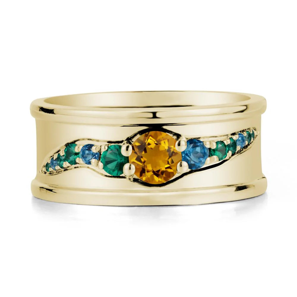 Wide Band Citrine Ring for Men - Image 4