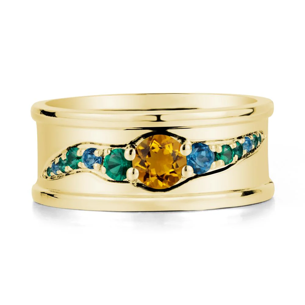 Wide Band Citrine Ring for Men - Image 7