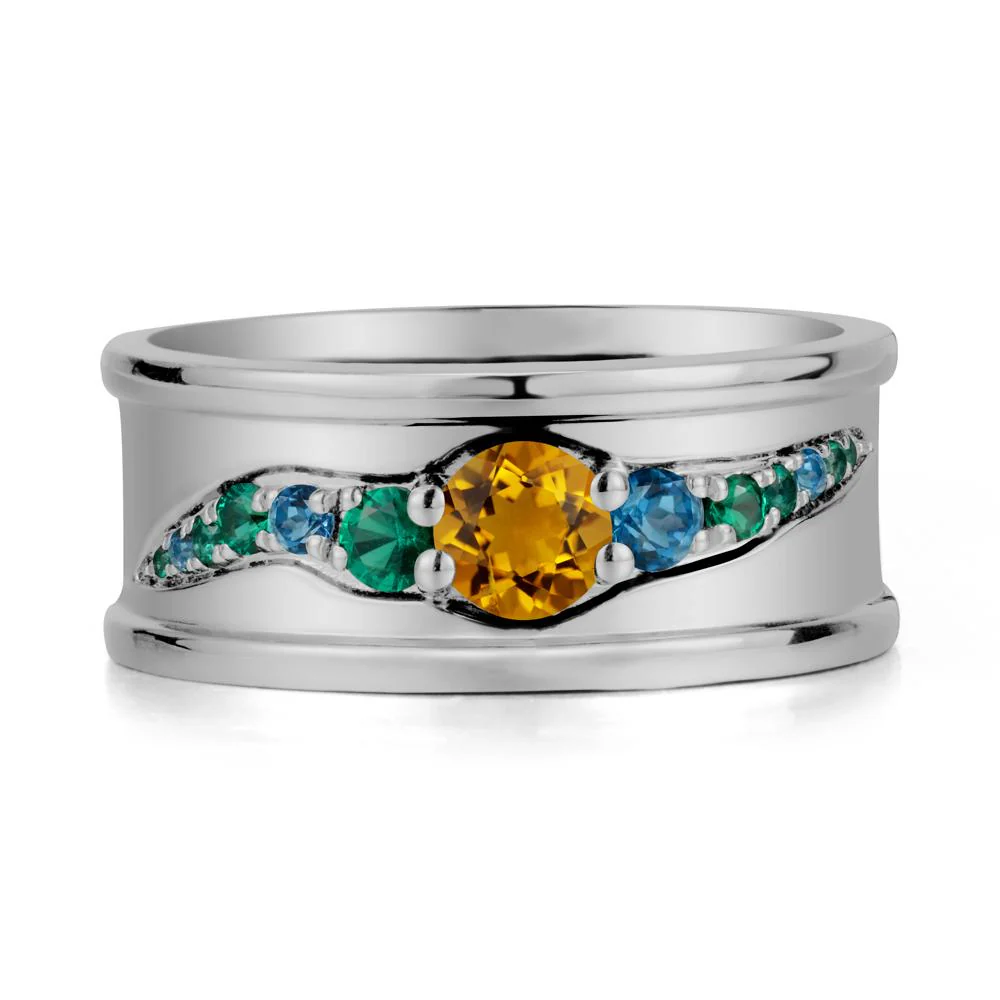 Wide Band Citrine Ring for Men - Image 8