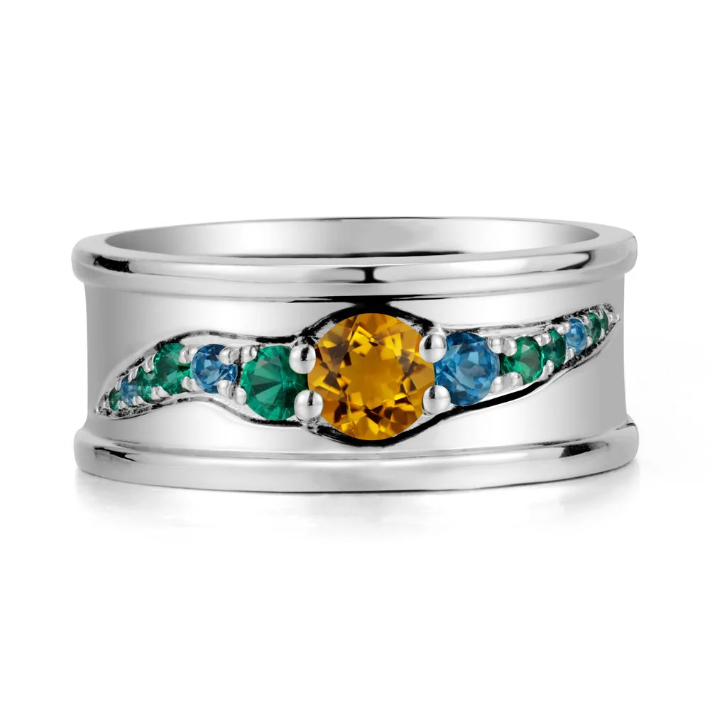 Wide Band Citrine Ring for Men - Image 9