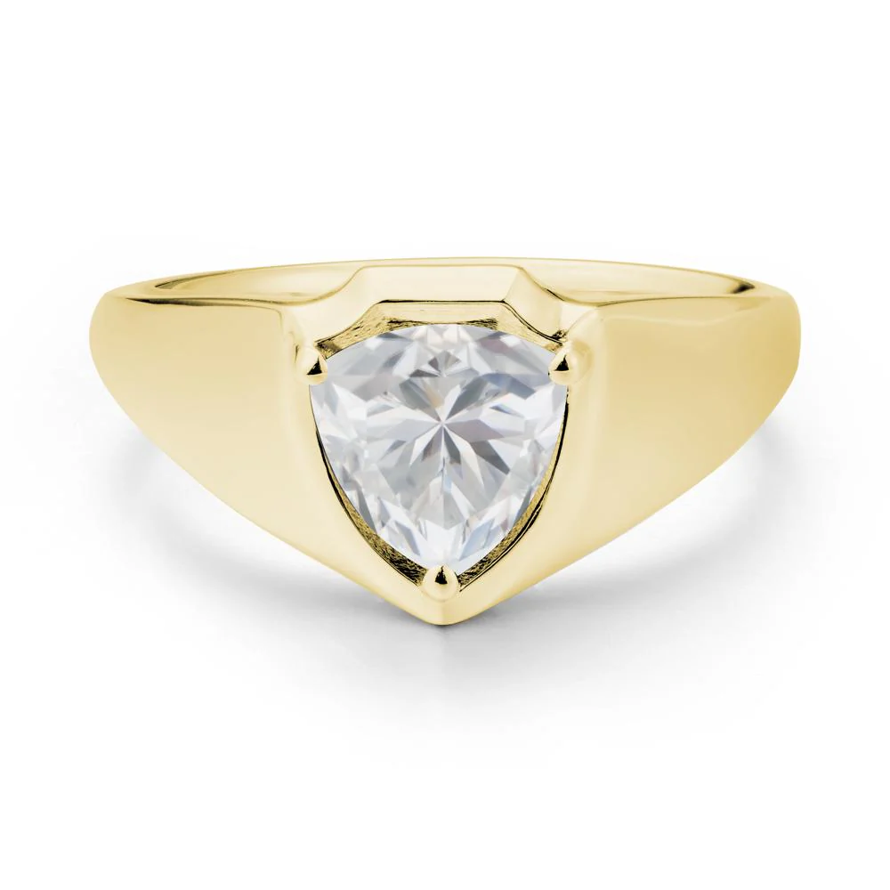 Wide Band Cubic Zirconia Shield Ring - Image 6