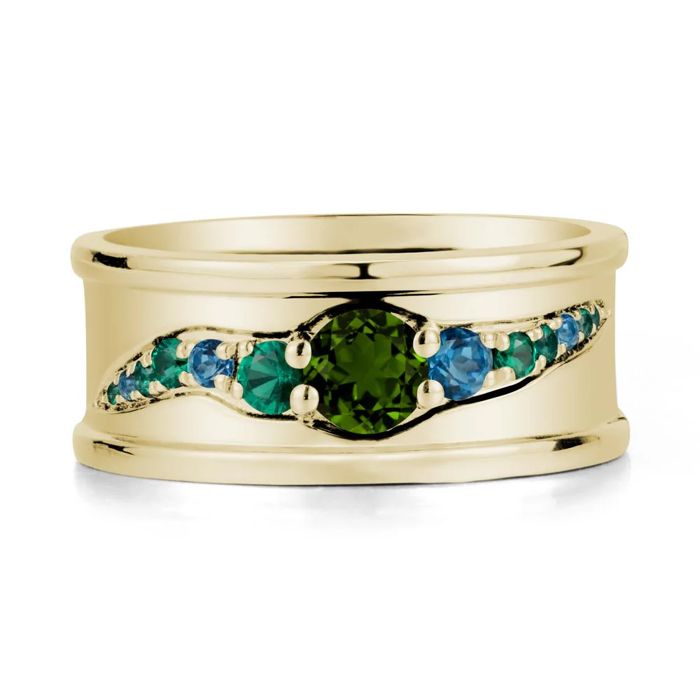 Wide Band Diopside Ring for Men - Image 4