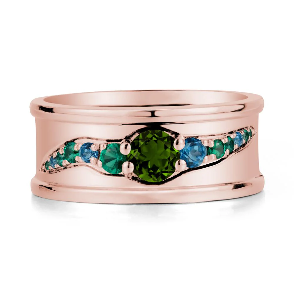 Wide Band Diopside Ring for Men - Image 5